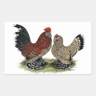 D'Uccle Bantams: Mille Fleur Rectangular Sticker