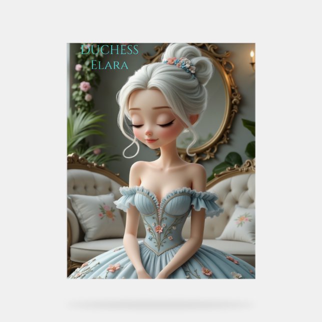 Duchess Elara: Graceful Elegance Acrylic Sign (Front)