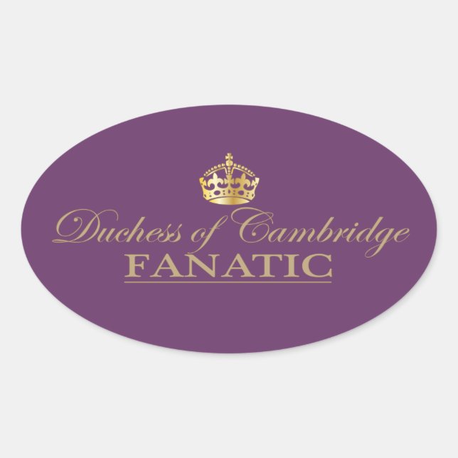 Duchess of Cambridge Fanatic Oval Sticker (Front)