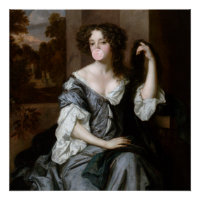 Duchess of Portsmouth blowing a pink bubble gum