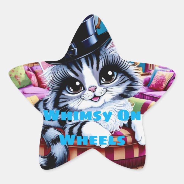 Duchess Whimsy Kitty Star Sticker (Front)