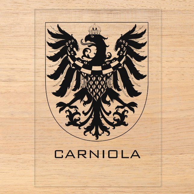 Duchy of Carniola Monochrome Heraldic Art  Acrylic Invitations (Front)