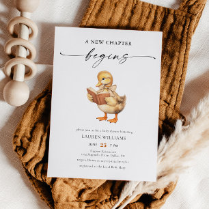 Duck A New Chapter Begins Storybook Baby Shower Invitation
