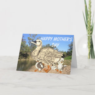 Duck and Baby Chicks Mother's Day Holiday Card