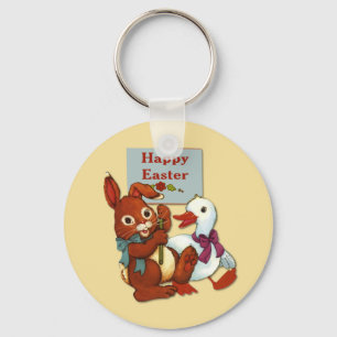 Duck and Bunny Easter Key Ring