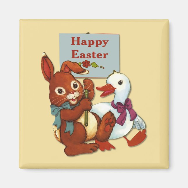 Duck and Bunny Easter Magnet (Front)