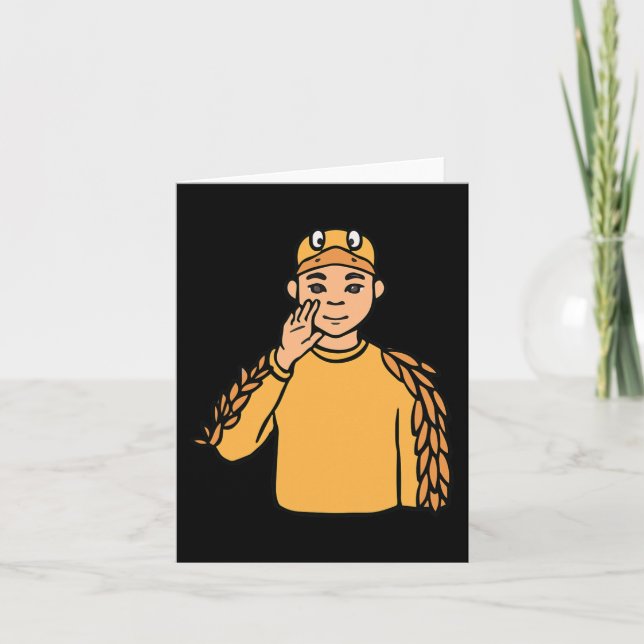 Duck Animal ASL Hand Gesture Deaf Hearing Loss Awa Card (Front)