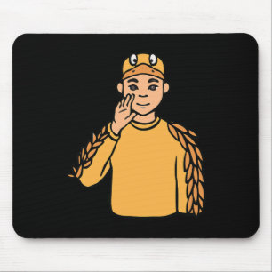 Duck Animal ASL Hand Gesture Deaf Hearing Loss Awa Mouse Pad