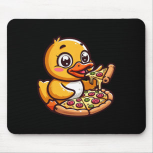 Duck Animal Eating Pizza Margherita Meal Foodies Mouse Pad
