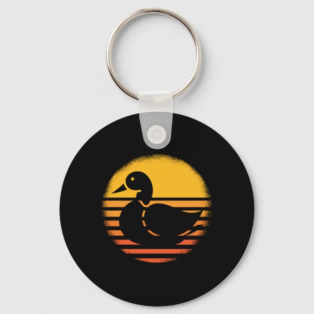 Duck Animal Retro Key Ring (Front)