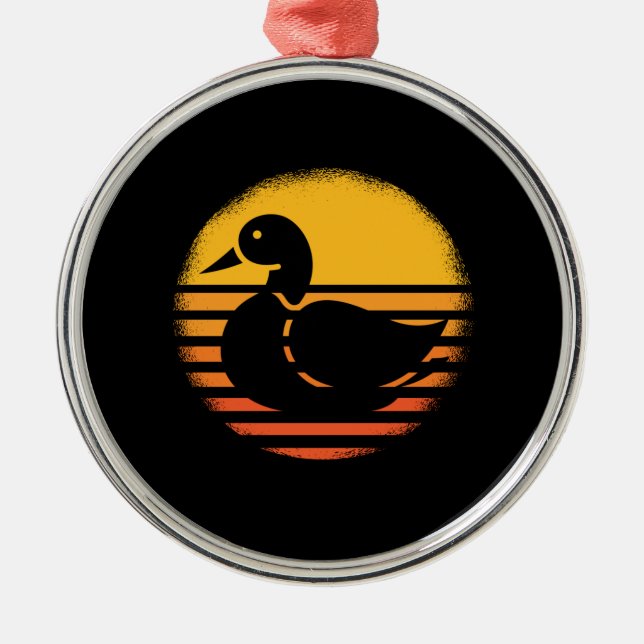 Duck Animal Retro Metal Tree Decoration (Front)