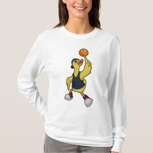 Duck as Baskeball player with Basketball T-Shirt