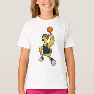 Duck as Baskeball player with Basketball T-Shirt