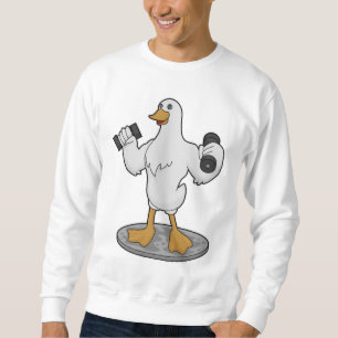 Duck as Bodybuilder with Dumbbells Sweatshirt