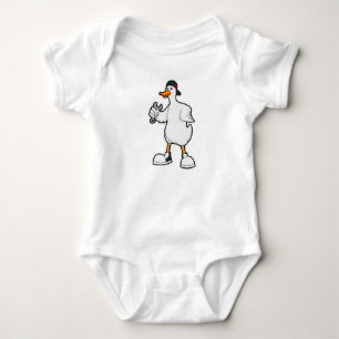 Duck as Craftsman with Tool & Cap Baby Bodysuit