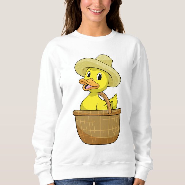 Duck as Farmer with Basket Sweatshirt (Front)