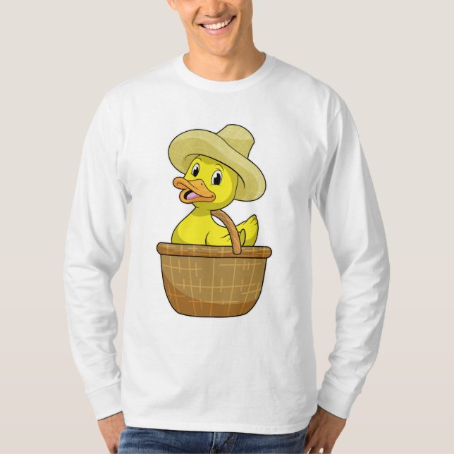Duck as Farmer with Basket T-Shirt (Front)