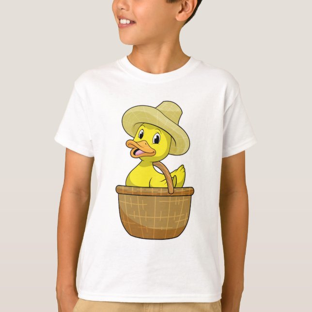 Duck as Farmer with Basket T-Shirt (Front)