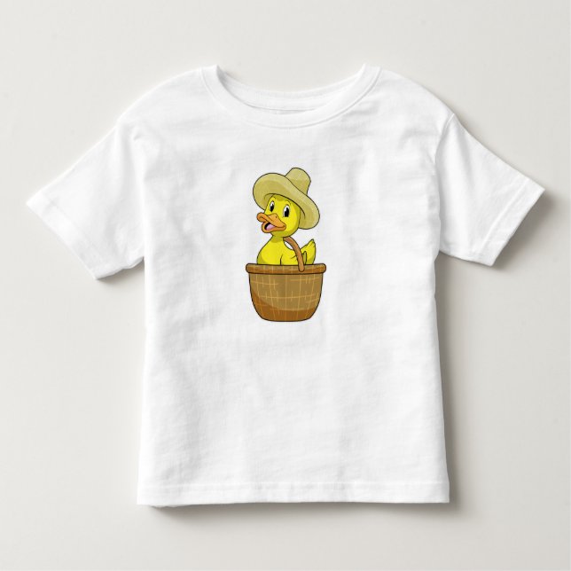 Duck as Farmer with Basket Toddler T-Shirt (Front)