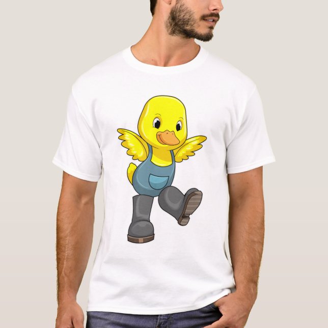 Duck as Farmer with Boots T-Shirt (Front)