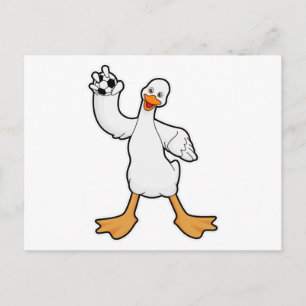 Duck as Handball player with Handball Postcard