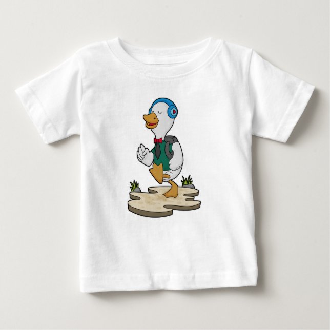 Duck as Hiker with Backpack Baby T-Shirt (Front)