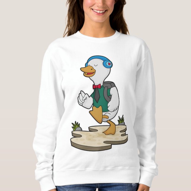 Duck as Hiker with Backpack Sweatshirt (Front)