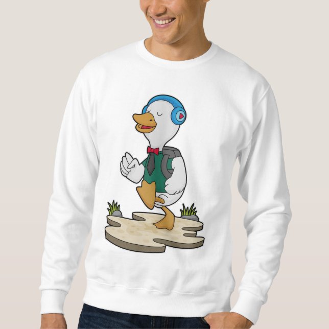 Duck as Hiker with Backpack Sweatshirt (Front)