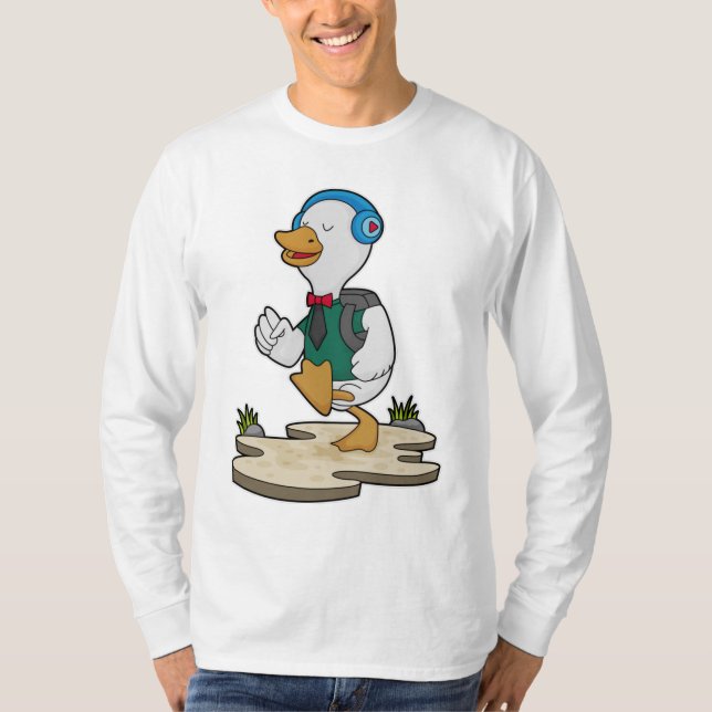 Duck as Hiker with Backpack T-Shirt (Front)