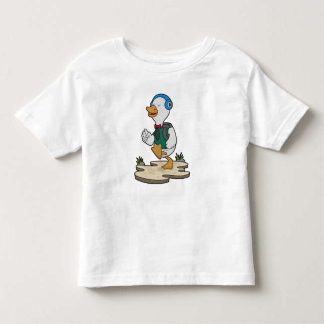 Duck as Hiker with Backpack Toddler T-Shirt (Front)