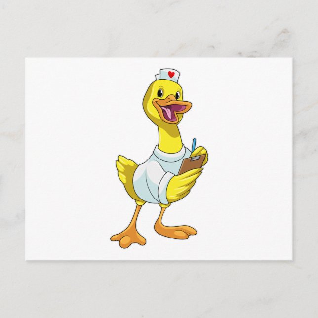 Duck as Nurse with Heart Postcard (Front)