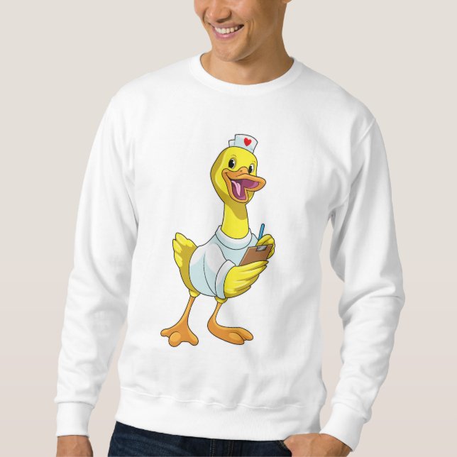 Duck as Nurse with Heart Sweatshirt (Front)