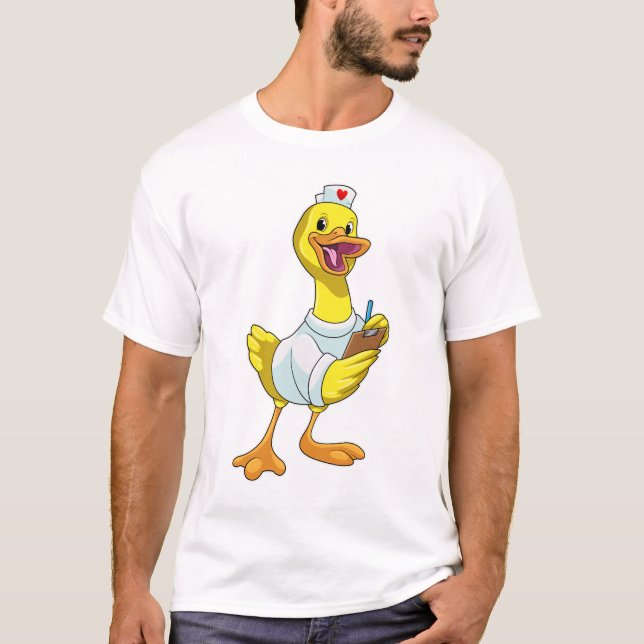 Duck as Nurse with Heart T-Shirt (Front)