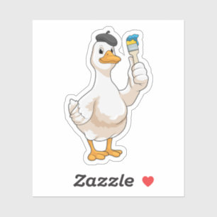 Duck as Painter with Paint brush