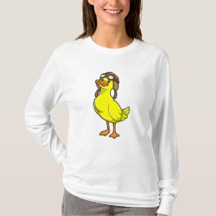 Duck as Pilot with Cap & Goggles T-Shirt