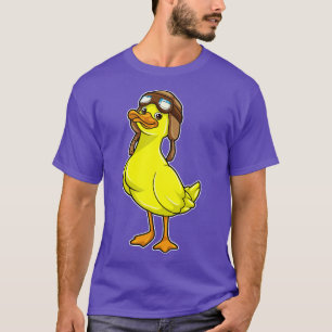 Duck as Pilot with Cap Goggles T-Shirt