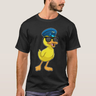 Duck as Pilot with Pilot hat T-Shirt