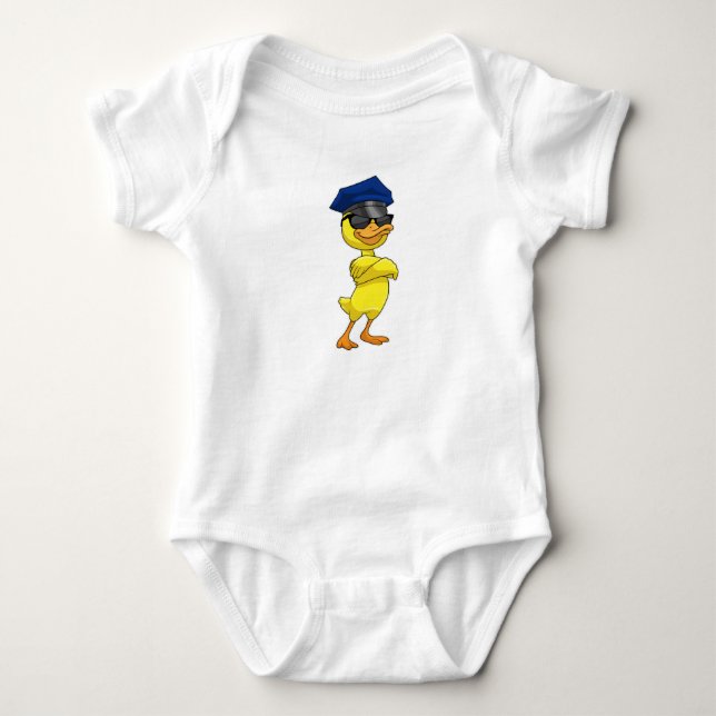 Duck as Police officer with Police cap Baby Bodysuit (Front)