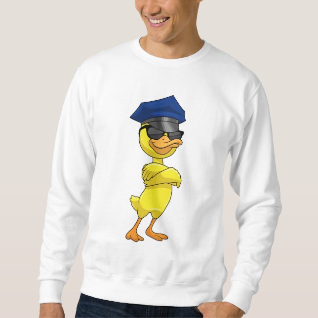 Duck as Police officer with Police cap Sweatshirt (Front)