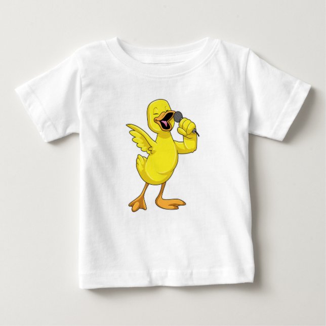 Duck as Singer with Microphone Baby T-Shirt (Front)