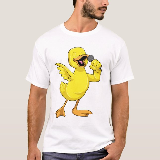 Duck as Singer with Microphone T-Shirt (Front)