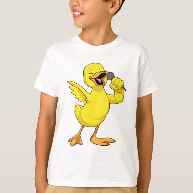 Duck as Singer with Microphone T-Shirt (Front)