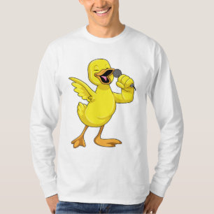 Duck as Singer with Microphone T-Shirt