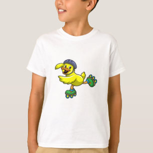 Duck as Skater with Inline skates & Helmet T-Shirt