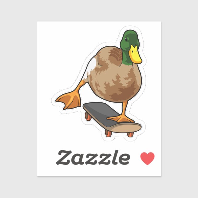 Duck as Skater with Skateboard (Sheet)
