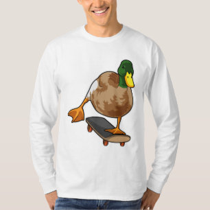Duck as Skater with Skateboard T-Shirt