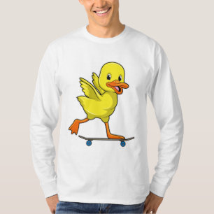 Duck as Skater with Skateboard T-Shirt