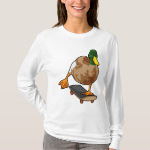 Duck as Skater with Skateboard T-Shirt