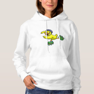 Duck as Skater with Skates & Helmet Hoodie
