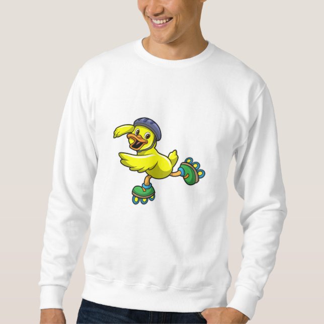 Duck as Skater with Skates & Helmet Sweatshirt (Front)